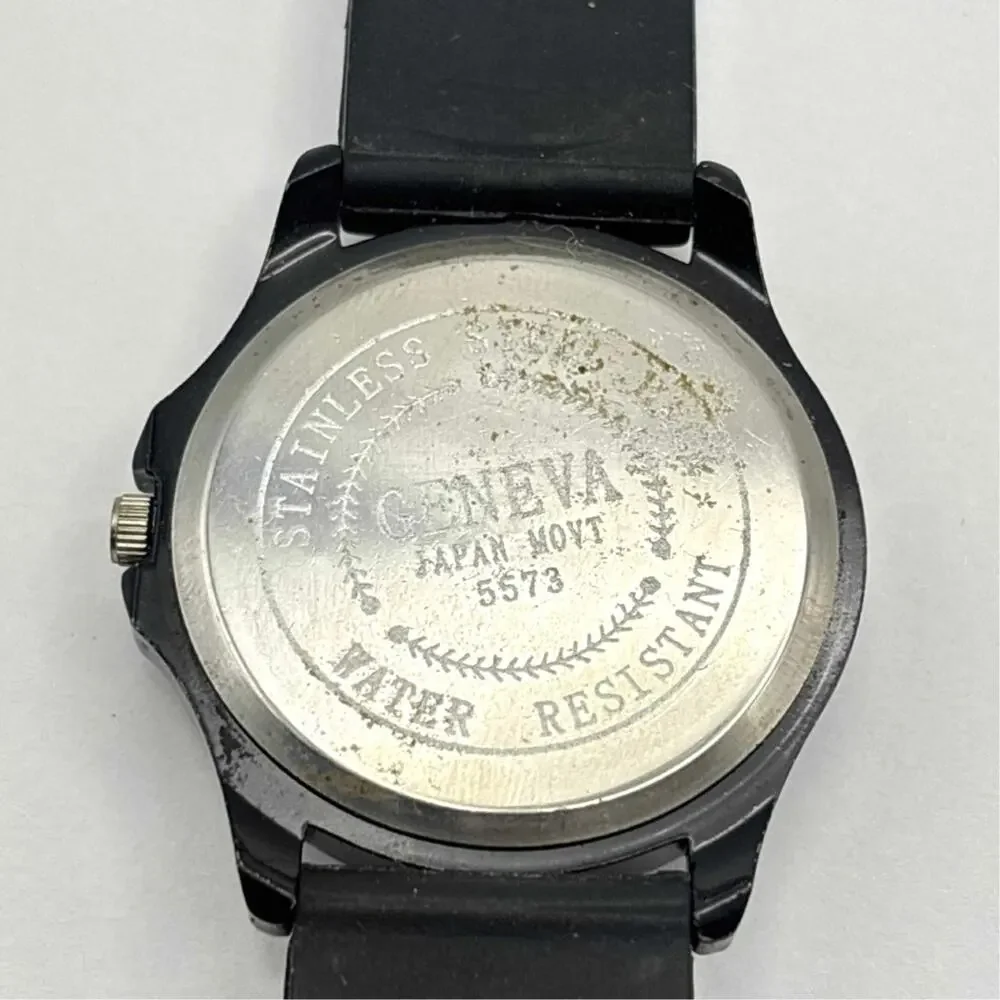 Silver & Black Men's Watch